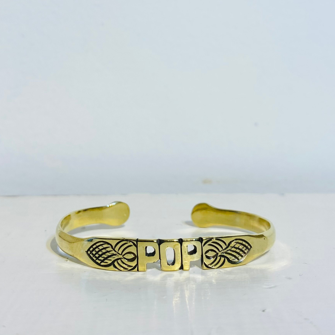 BRACELET KID EN LAITON GRAVÉ - "POP"