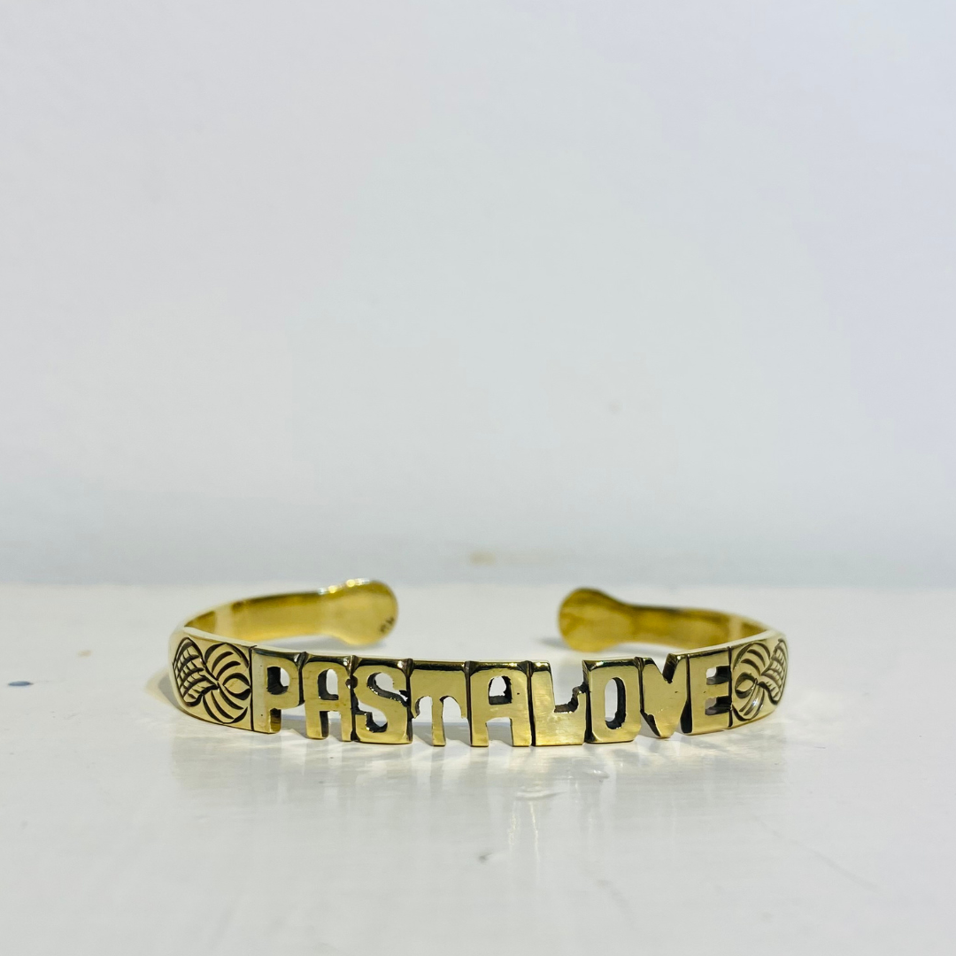 BRACELET KID EN LAITON GRAVÉ - "PASTA LOVE"