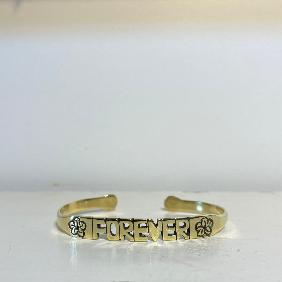 BRACELET EN LAITON GRAVÉ - "FOREVER" VERSION 2