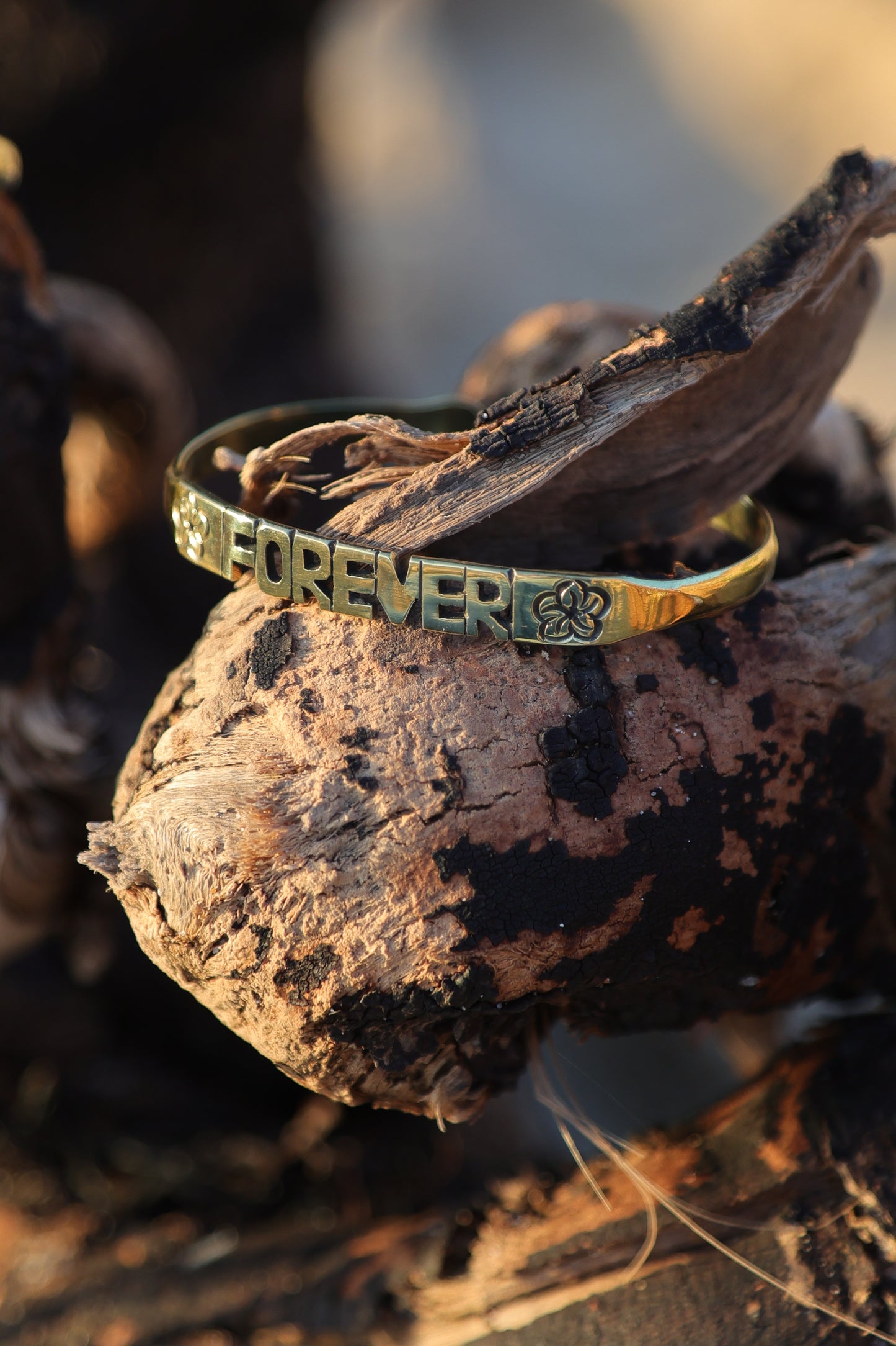 BRACELET EN LAITON GRAVÉ - "FOREVER" VERSION 2