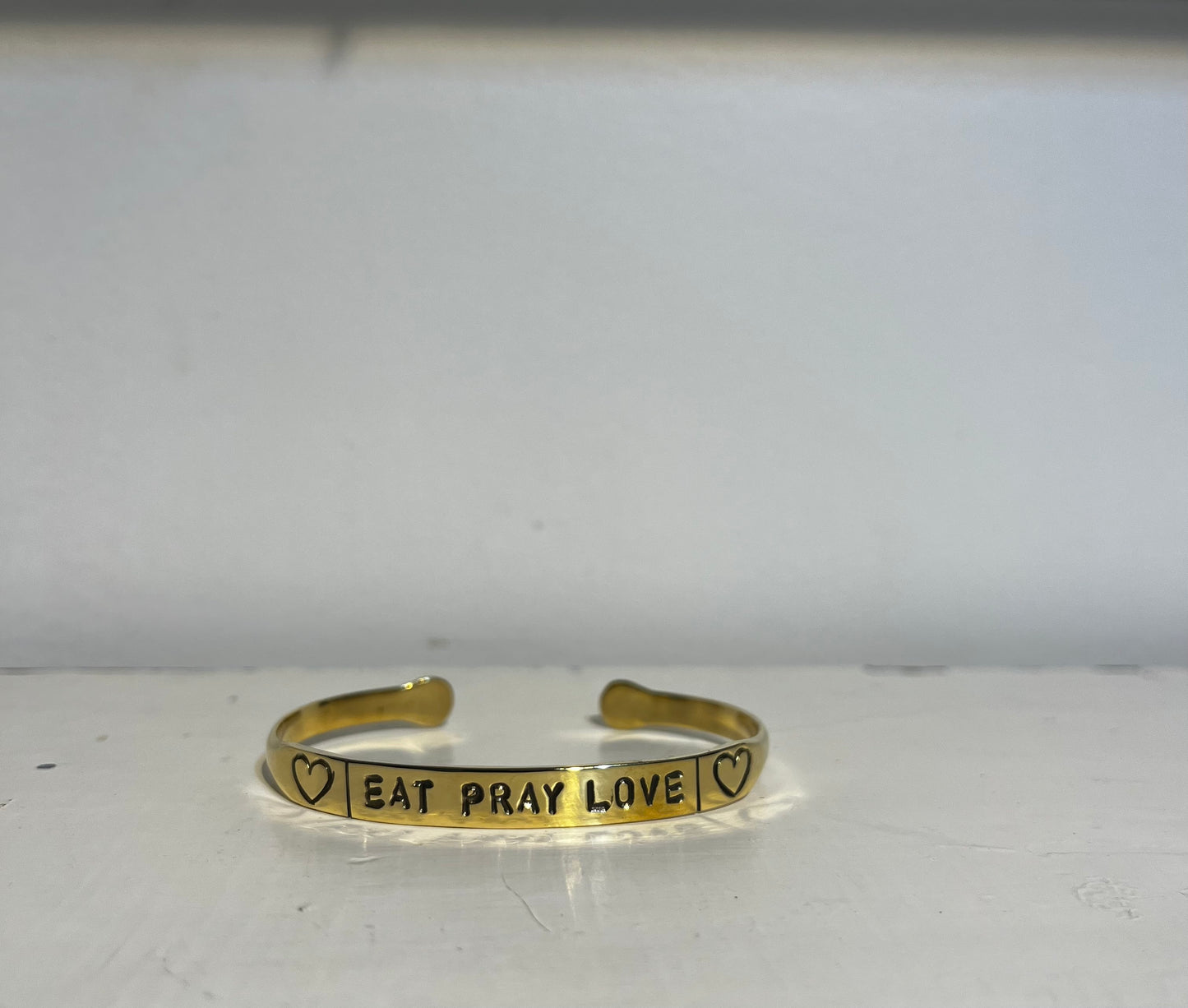 BRACELET EN LAITON GRAVÉ - "EAT PRAY LOVE" version 2