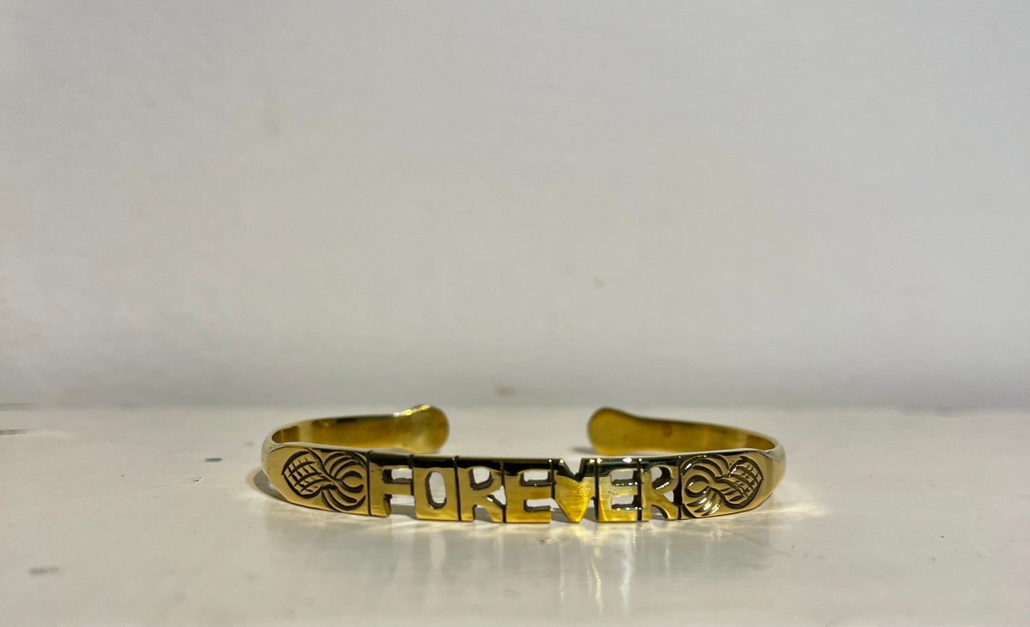 BRACELET EN LAITON GRAVÉ - "FOREVER" VERSION 2