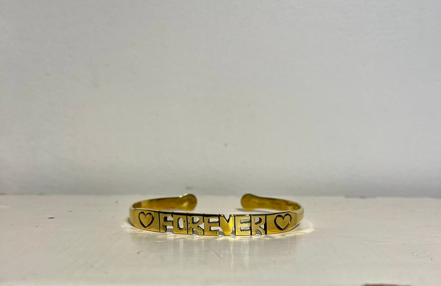 BRACELET EN LAITON GRAVÉ - "FOREVER" VERSION 2