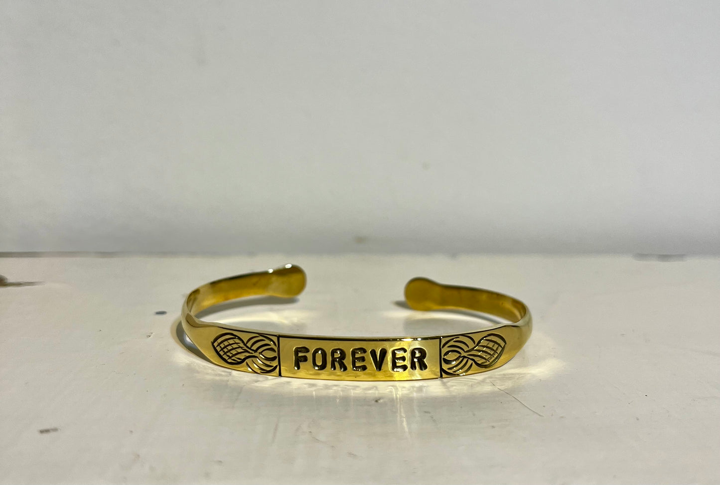 BRACELET EN LAITON GRAVÉ - "FOREVER" VERSION 2