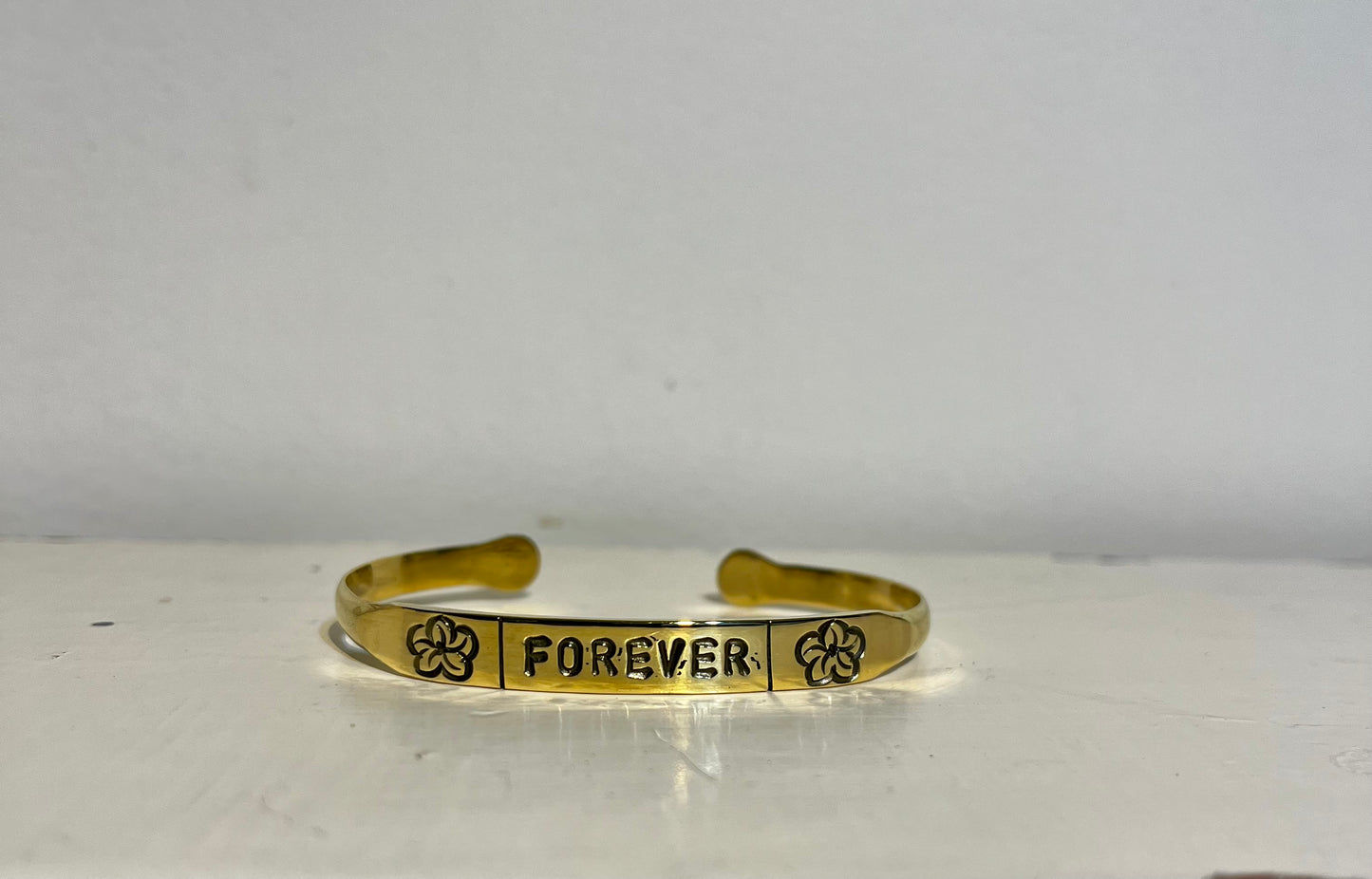 BRACELET EN LAITON GRAVÉ - "FOREVER" VERSION 2