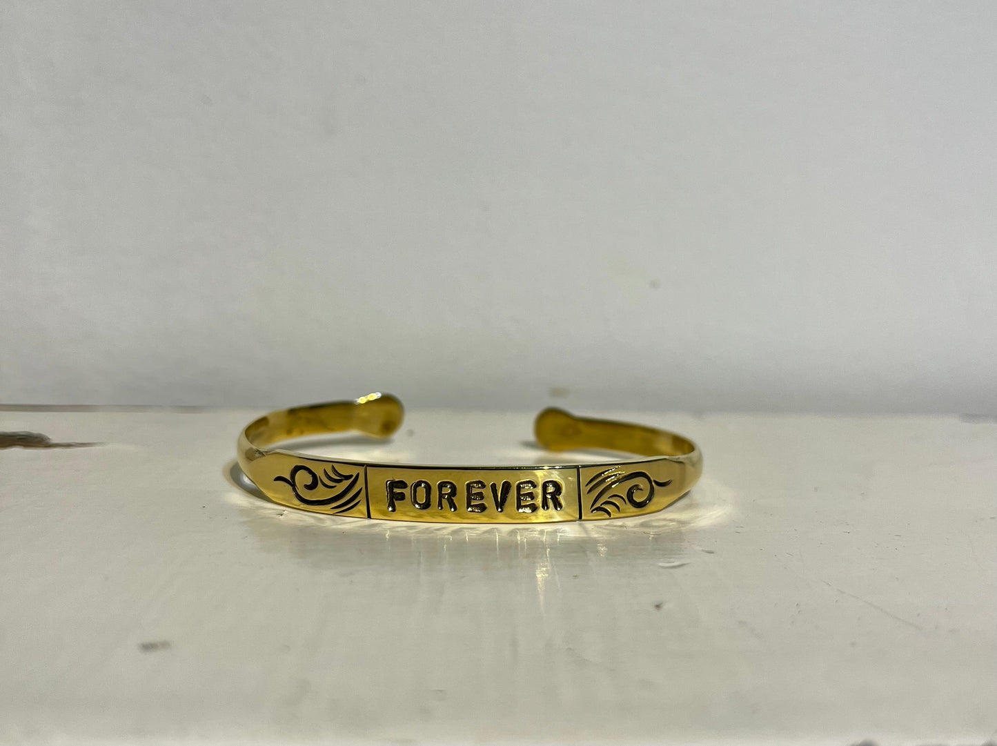 BRACELET EN LAITON GRAVÉ - "FOREVER" VERSION 2