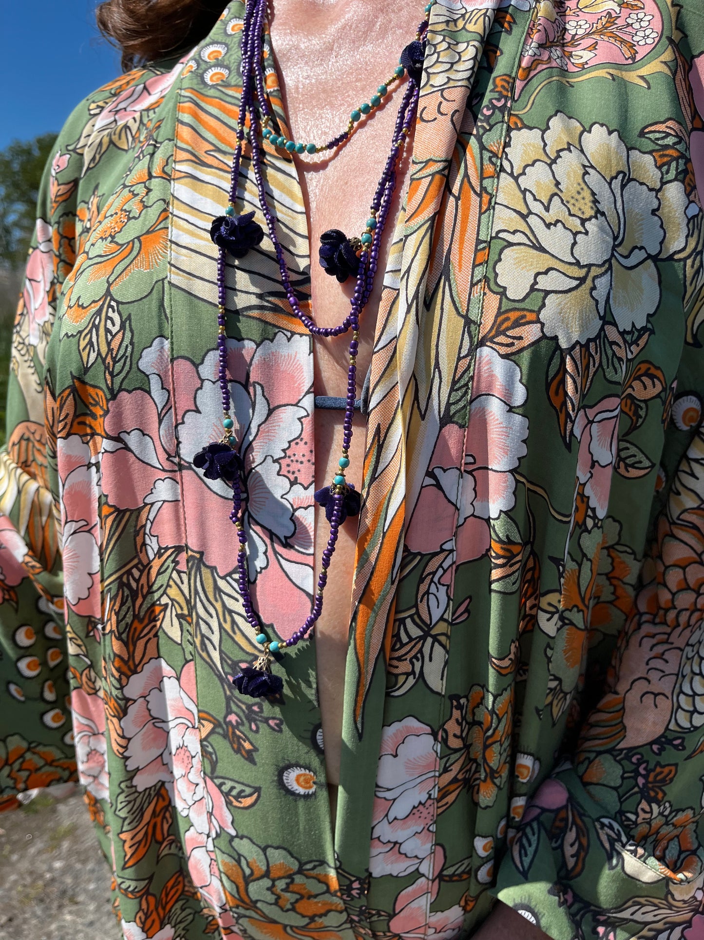 SAUTOIR TRIPLE FLOWERS
