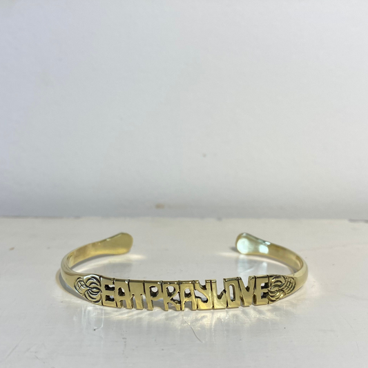 BRACELET ADULTE EN LAITON GRAVÉ - "EAT PRAY LOVE"