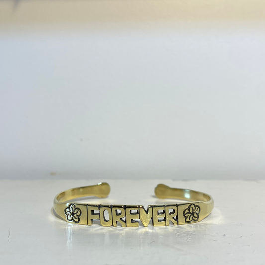 BRACELET ADULTE EN LAITON GRAVÉ - "FOREVER"