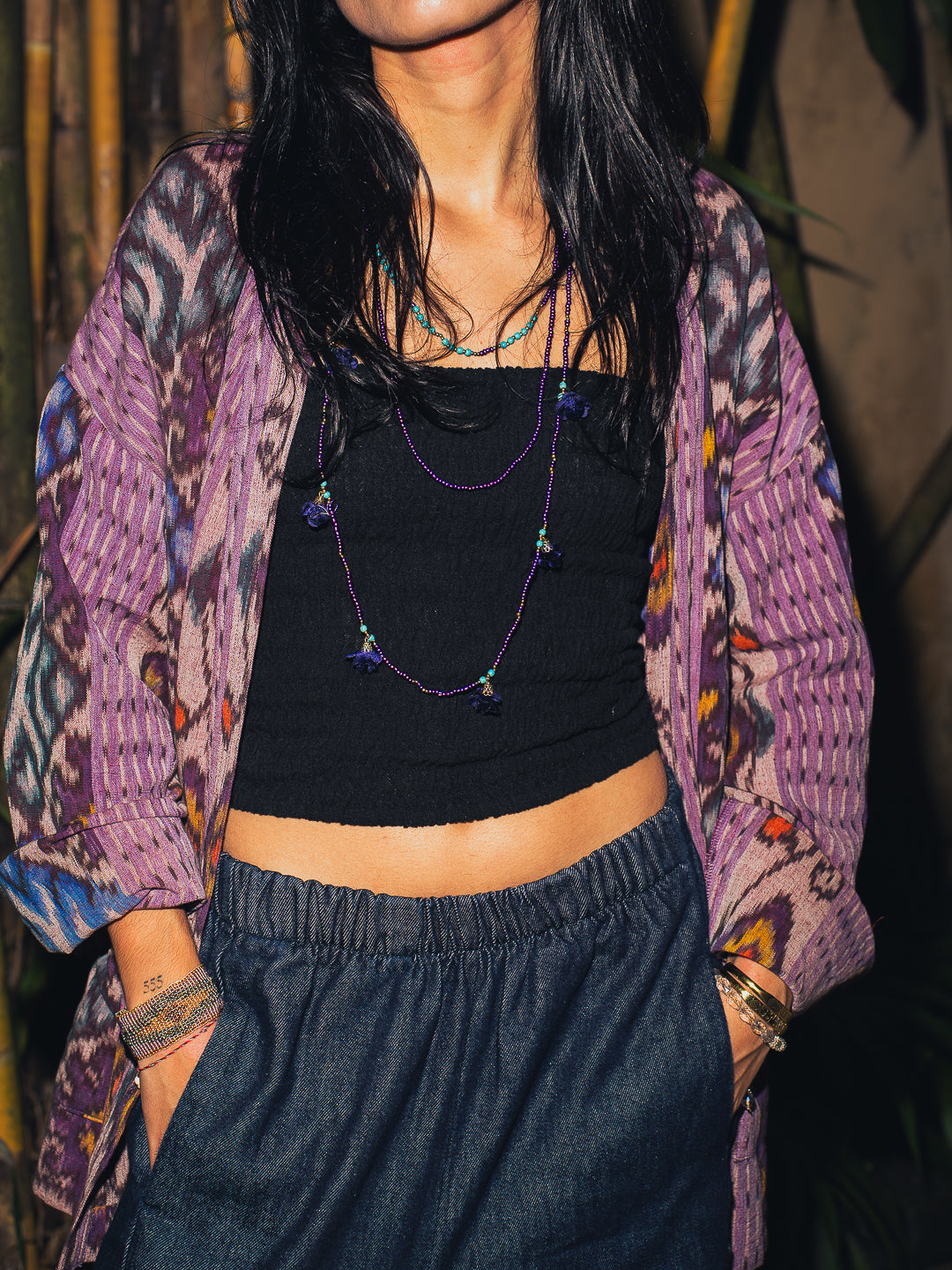 SAUTOIR TRIPLE FLOWERS