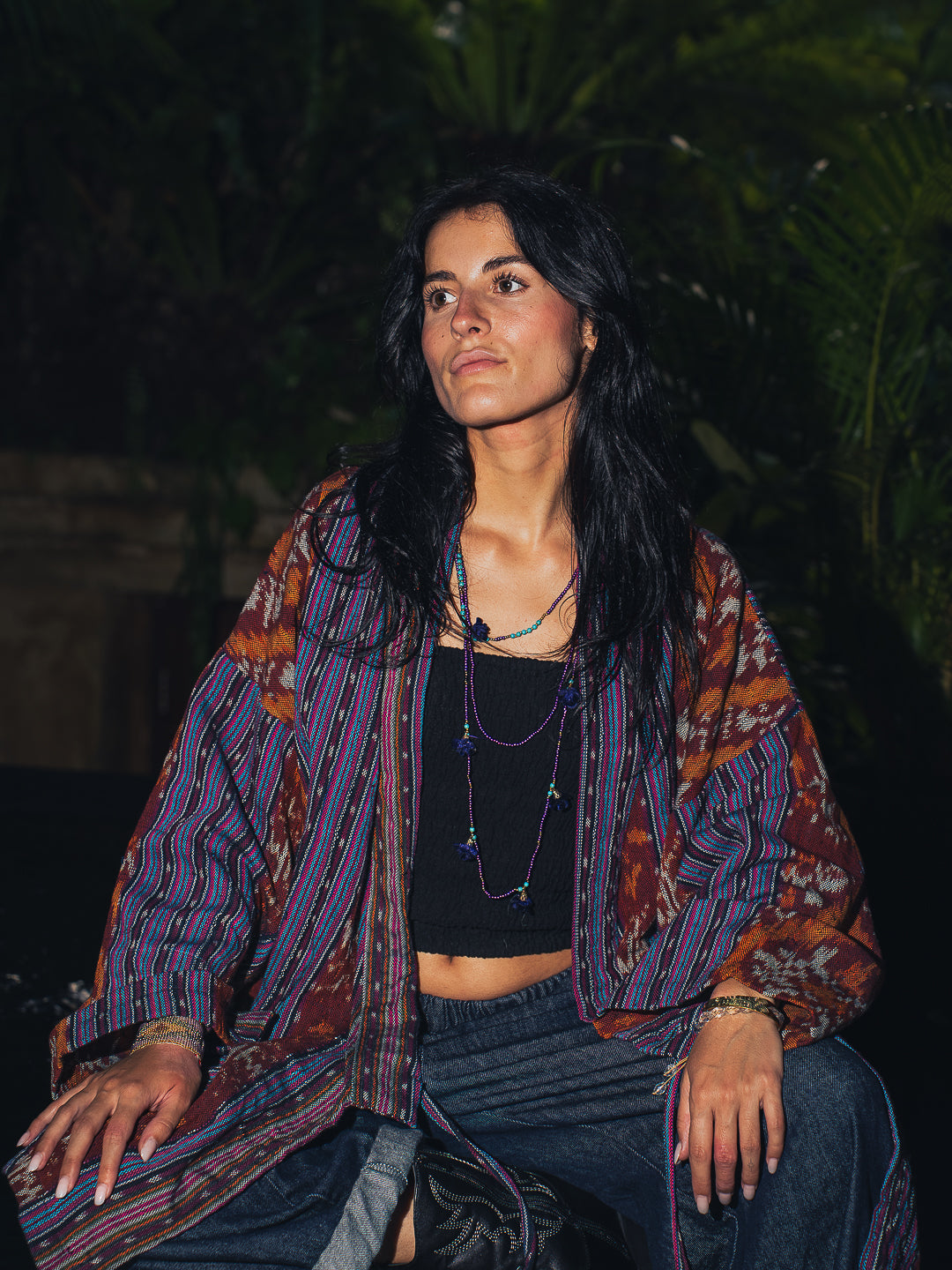 SAUTOIR TRIPLE FLOWERS